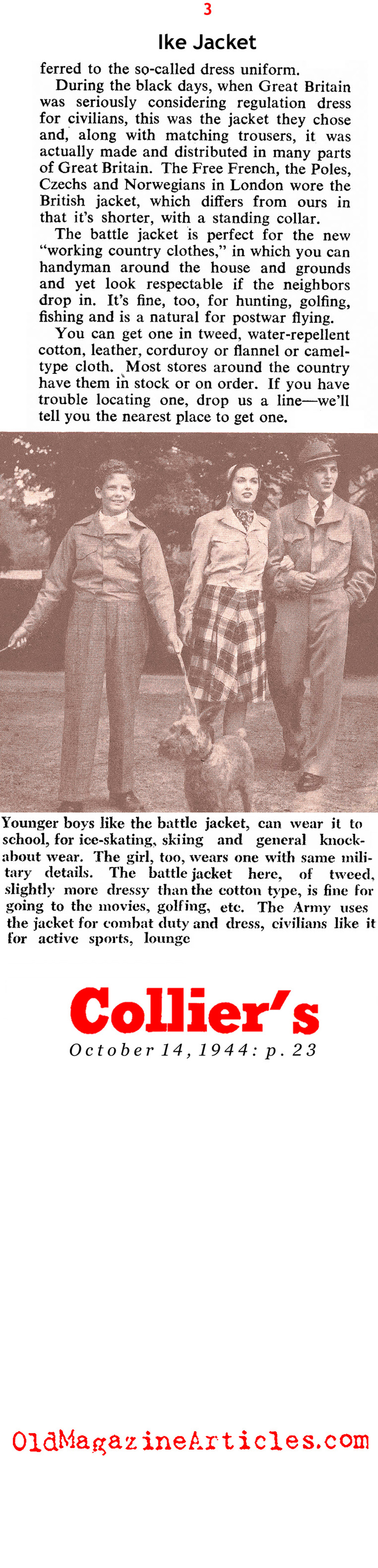 The Ike Jacket Goes Mainstream (Collier's Magazine, 1944)