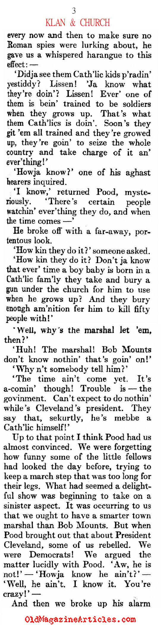 The KKK Popularity in Indiana (Atlantic Monthly, 1923)