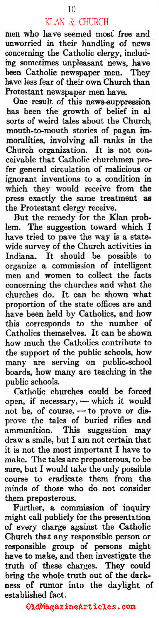 The KKK Popularity in Indiana (Atlantic Monthly, 1923)