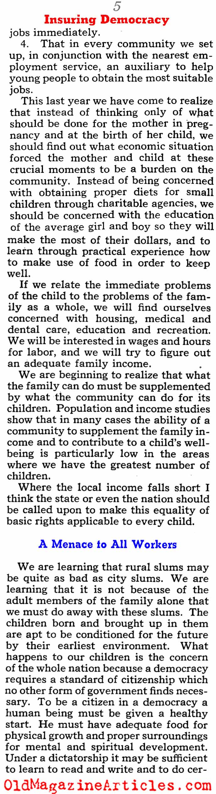 High Hopes for Child Welfare (Collier's Magazine, 1940)