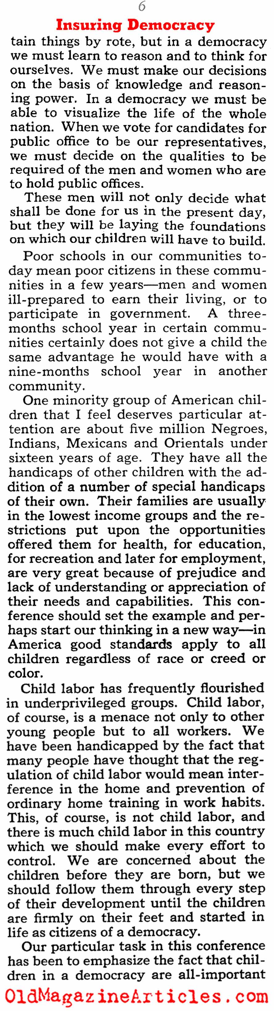 High Hopes for Child Welfare (Collier's Magazine, 1940)
