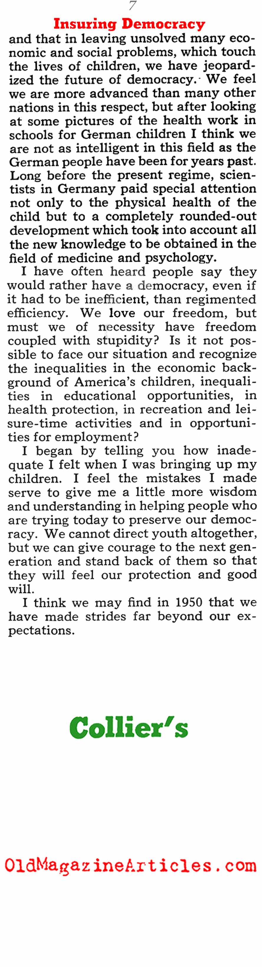 High Hopes for Child Welfare (Collier's Magazine, 1940)