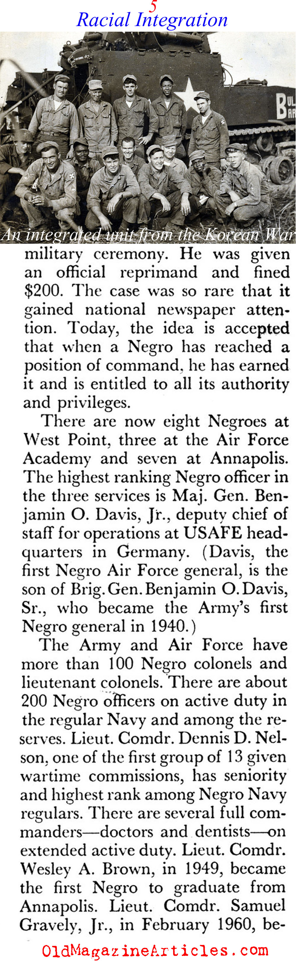 Racial Integration in the U.S. Army   (Coronet Magazine, 1960)