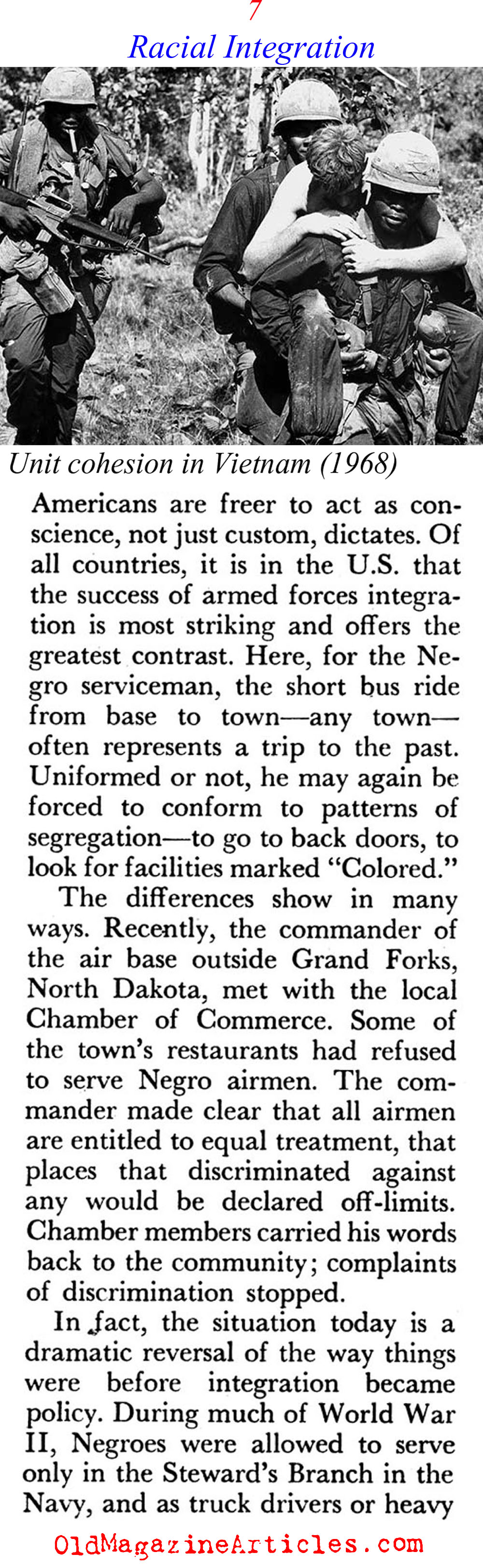 Racial Integration in the U.S. Army   (Coronet Magazine, 1960)