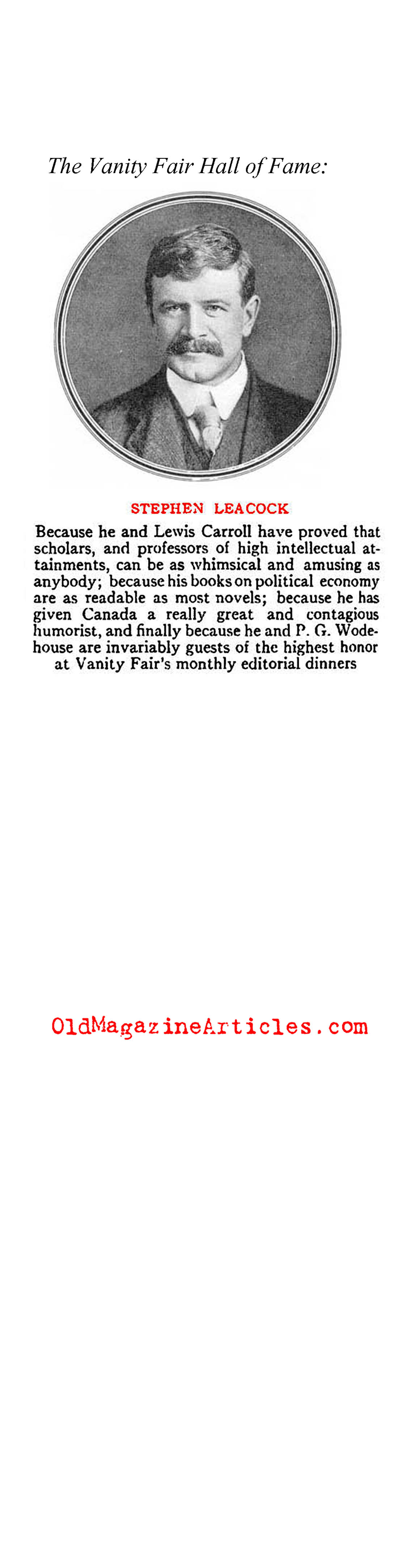 The Fine Art of Introduction  (Vanity Fair, 1917)
