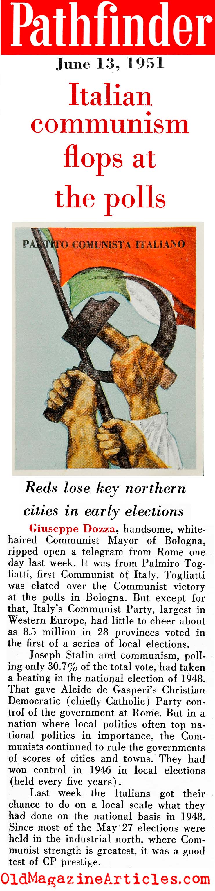 Italian Communism Takes One on the Chin (Pathfinder Magazine, 1951)