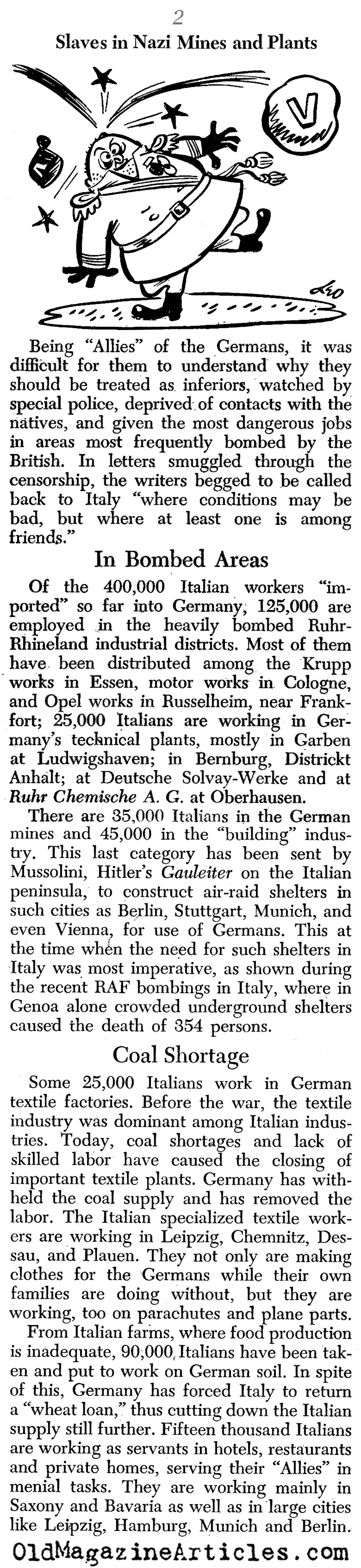 Mussolini Betrayed Italian Labor (PM Tabloid, 1943)