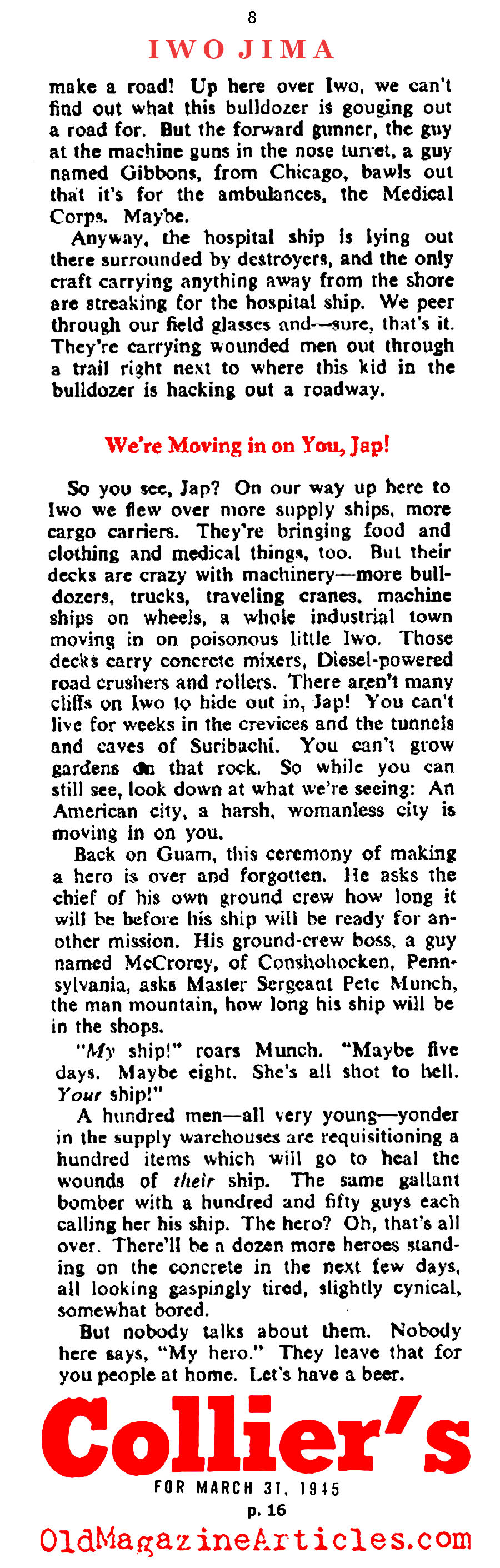 The Iwo Jima Invasion (Collier's Magazine, 1945)