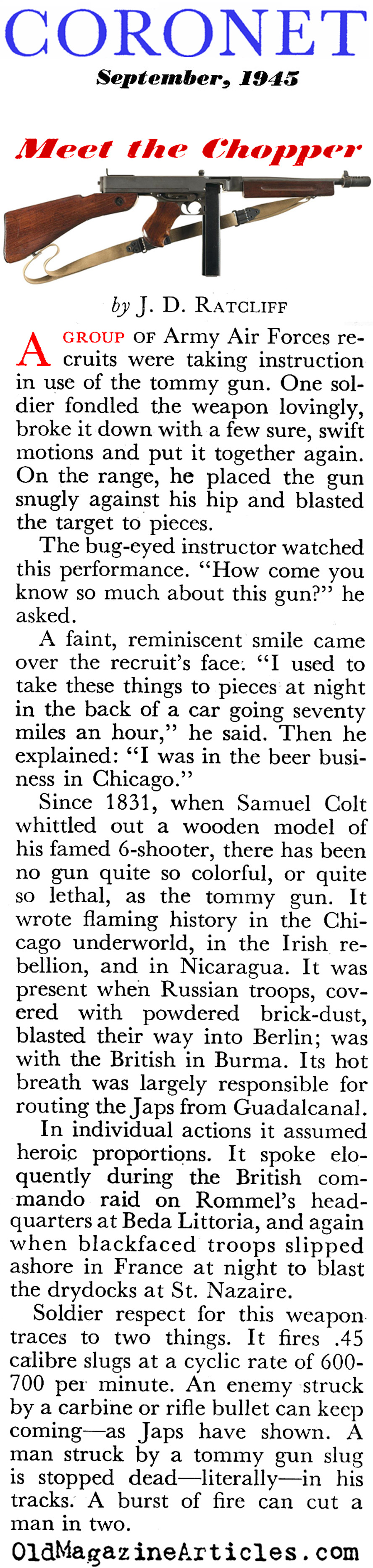 Tommy Gun (Coronet Magazine, 1945)