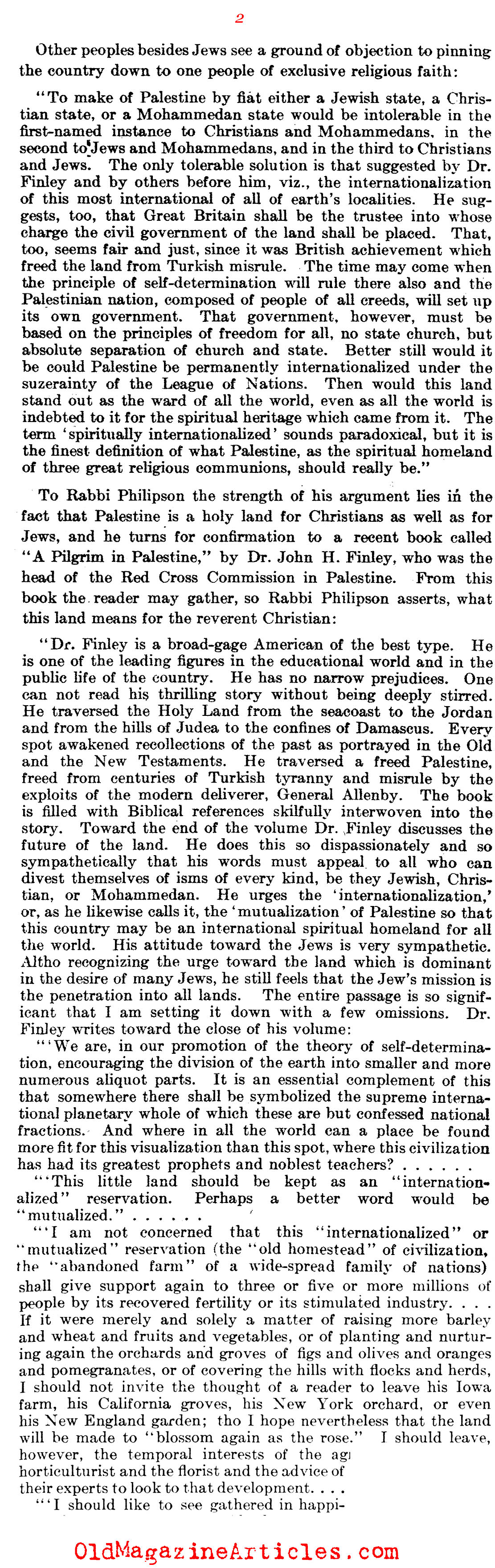 A Case Against the Zionists (Literary Digest, 1919)