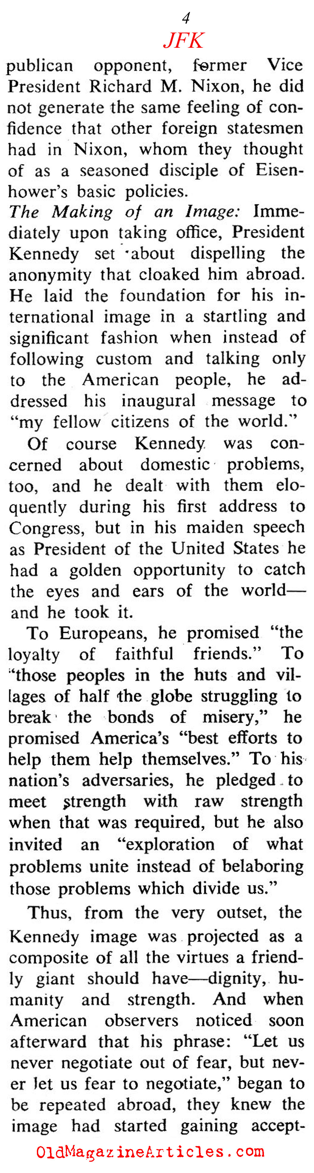 JFK - As the World Saw Him (Coronet Magazine, 1964)
