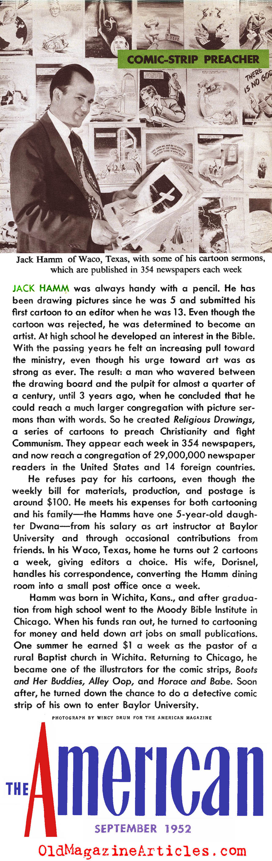 Jack Hamm: Cartoon Preacher (The American Magazine, 1952)