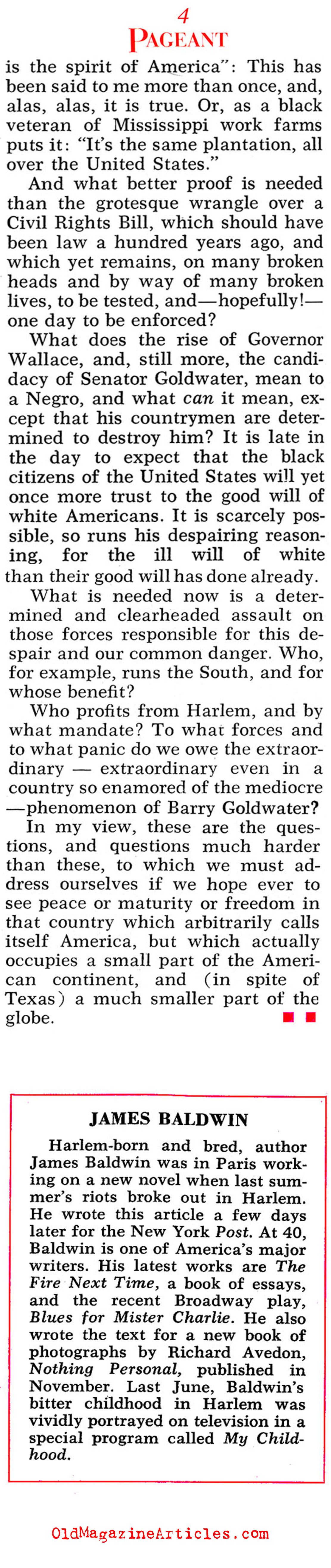''Fear of the Police'' (Pageant Magazine, 1964)