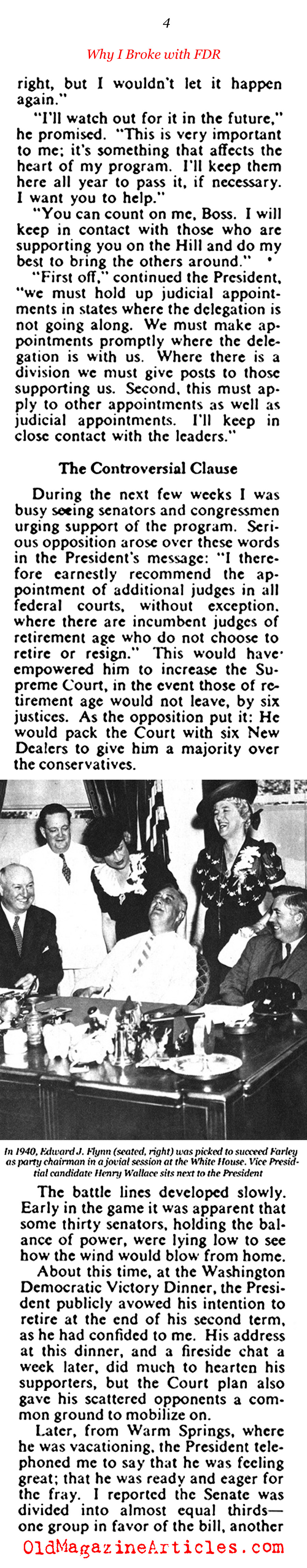 FDR, Congress and the Plan to Pack the Supreme Court (Collier's Magazine, 1947)