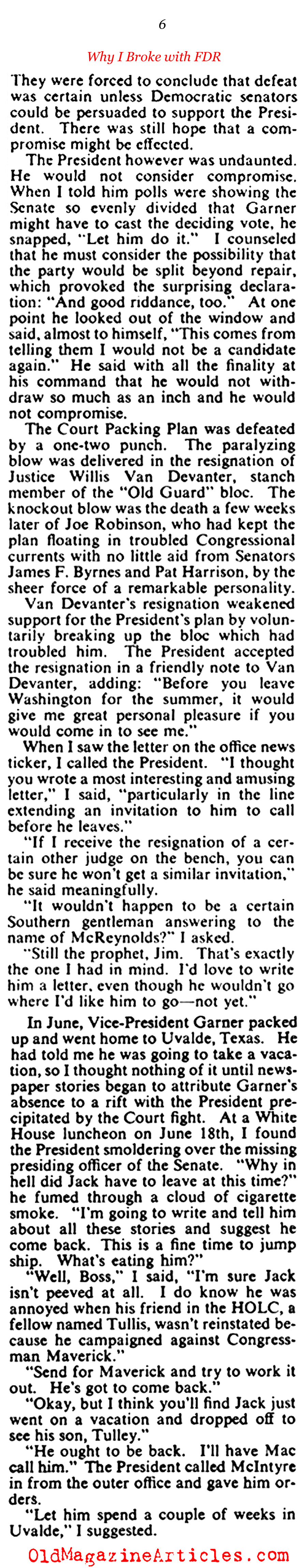 FDR, Congress and the Plan to Pack the Supreme Court (Collier's Magazine, 1947)