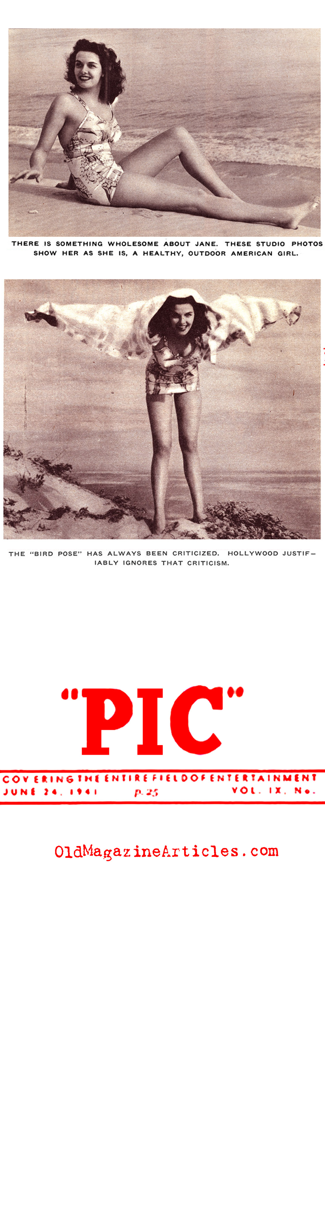 Jane Russell Sur la Plage... (Pic Magazine, 1941)