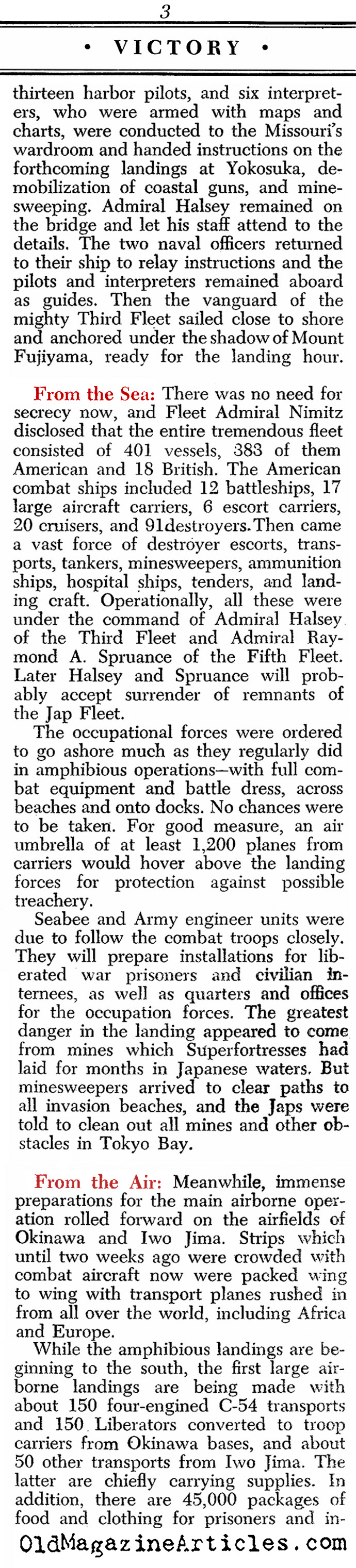 Occupation Begins (Newsweek Magazine, 1945)