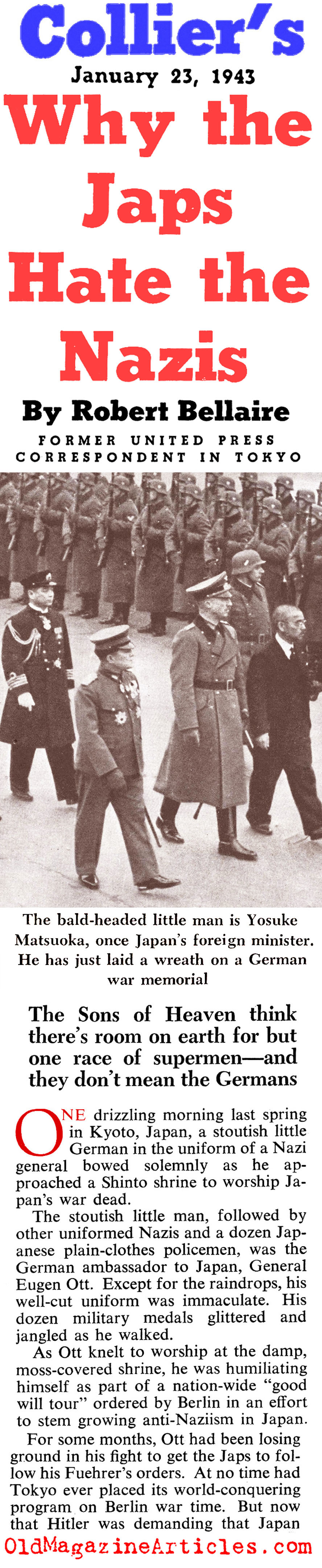 The Japanese Did Not Like The Germans (Collier's Magazine, 1943)