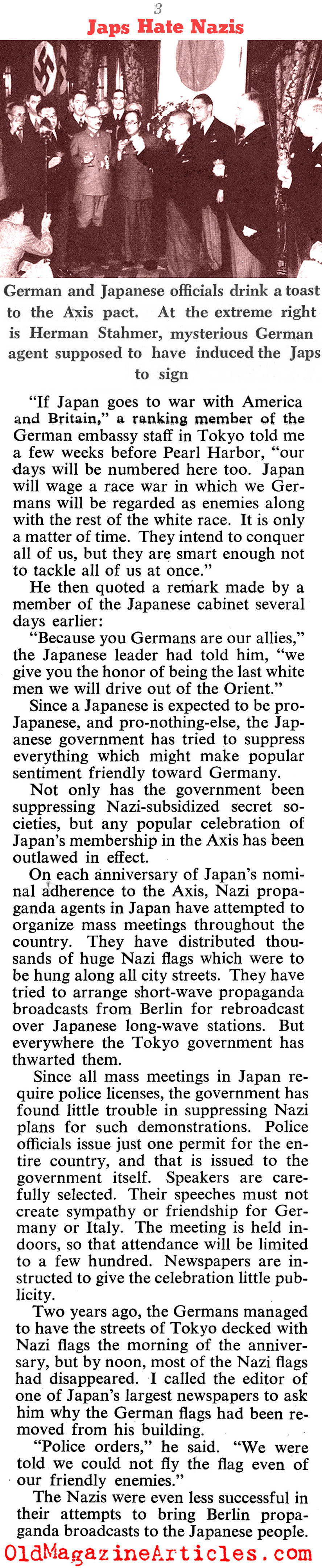 The Japanese Did Not Like The Germans (Collier's Magazine, 1943)