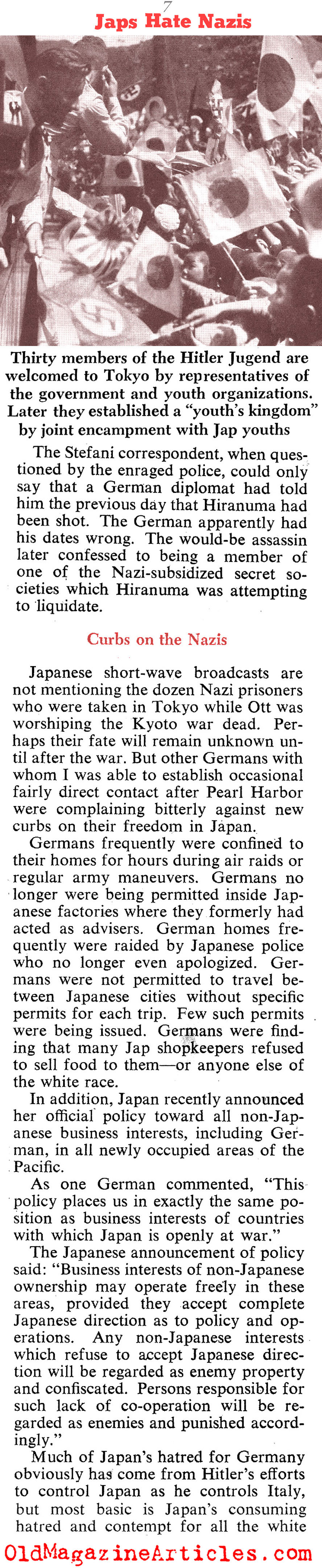 The Japanese Did Not Like The Germans (Collier's Magazine, 1943)