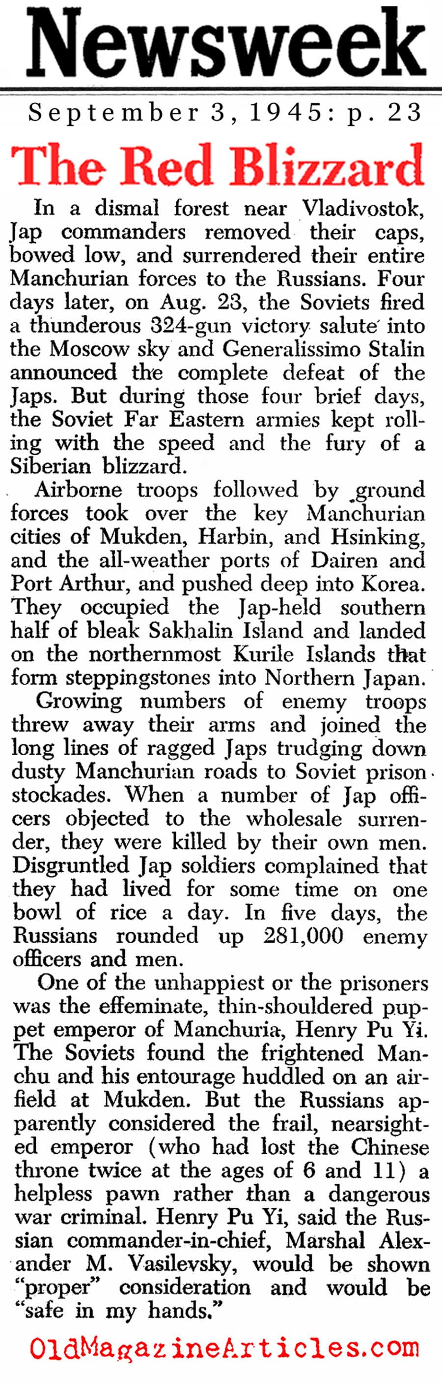 Japan Calls It Quits (Newsweek Magazine, 1945)