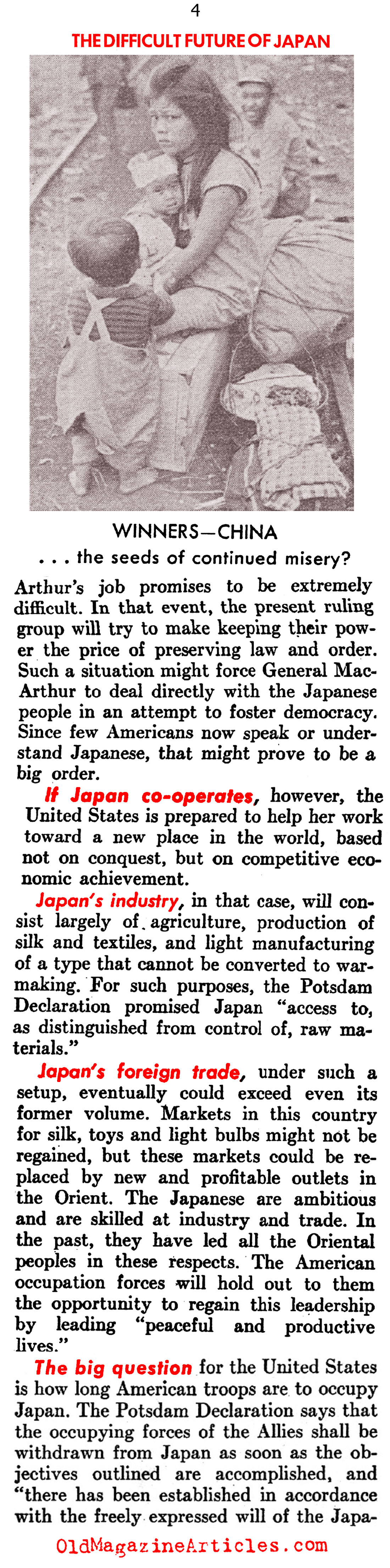 Japan Has Been Beaten. Now What? (United States News, 1945)