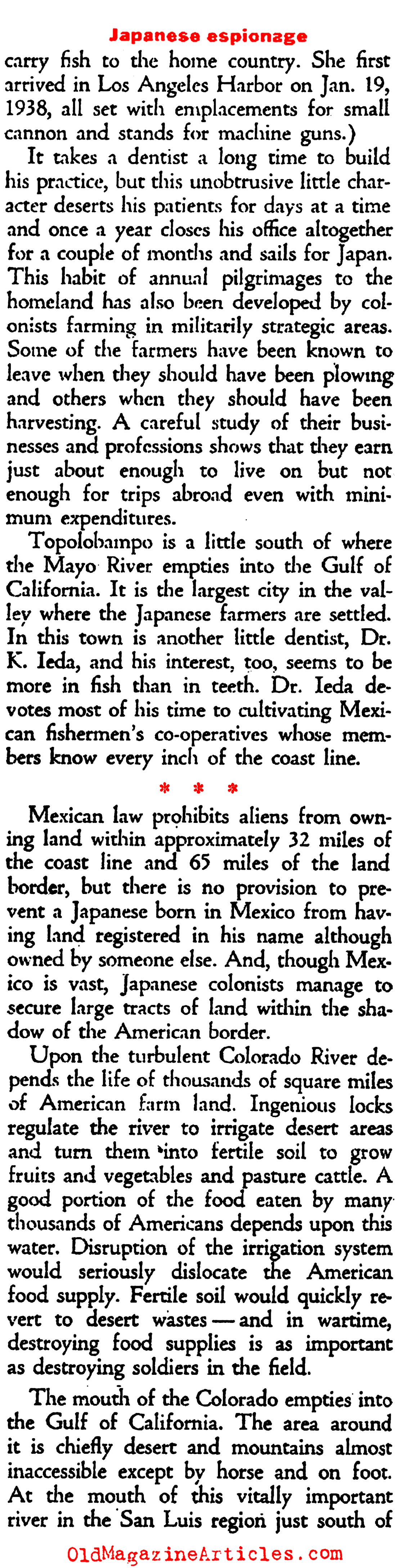 Japanese Spies on the West-Coast (Ken Magazine, 1939)