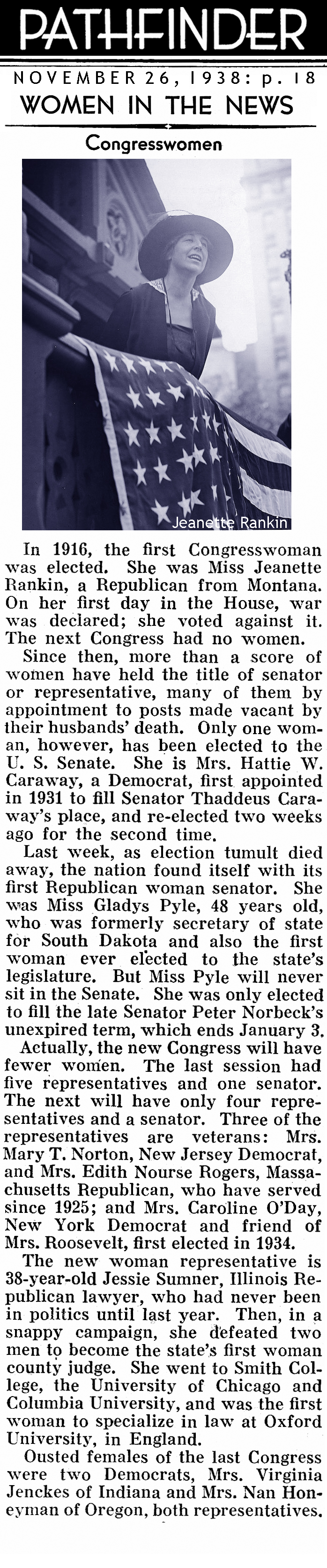 The First Congresswomen <BR>(Pathfinder Magazine, 1938)
