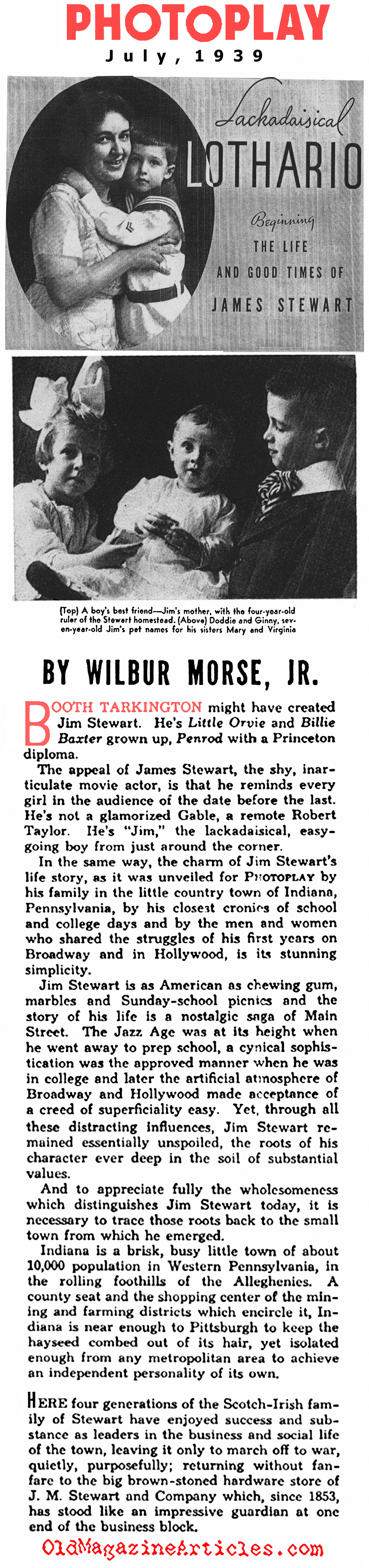Jimmy Stewart as George Bailey (Photoplay Magazine, 1939)