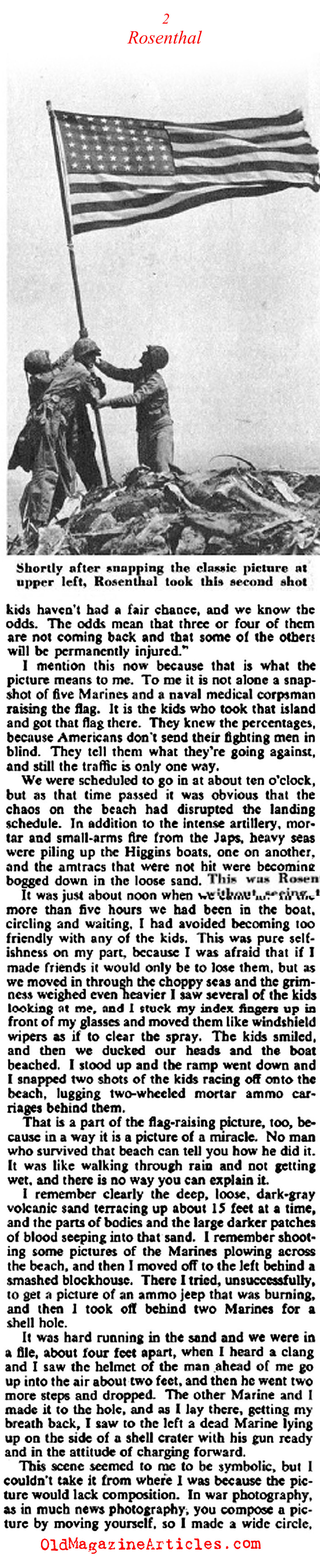 Joe Rosenthal on Iwo Jima (Collier's Magazine, 1955)