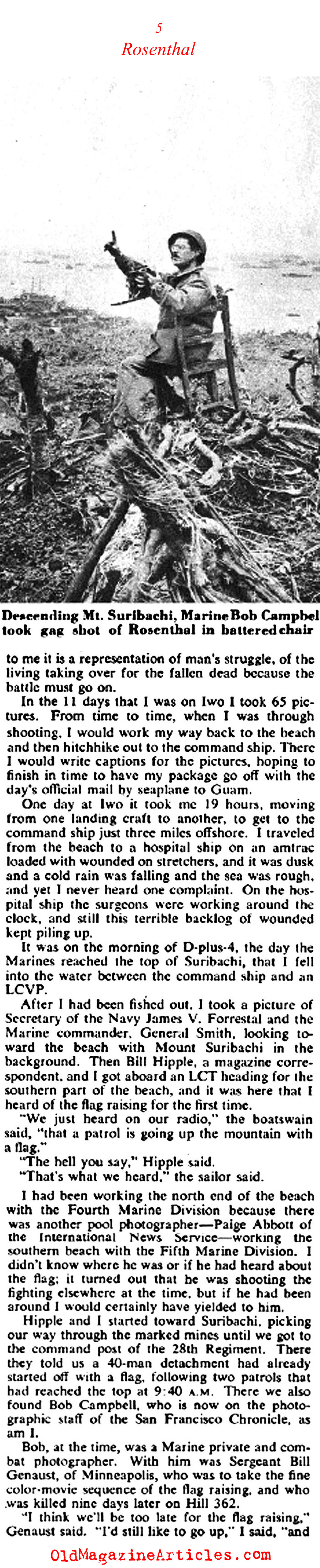 Joe Rosenthal on Iwo Jima (Collier's Magazine, 1955)