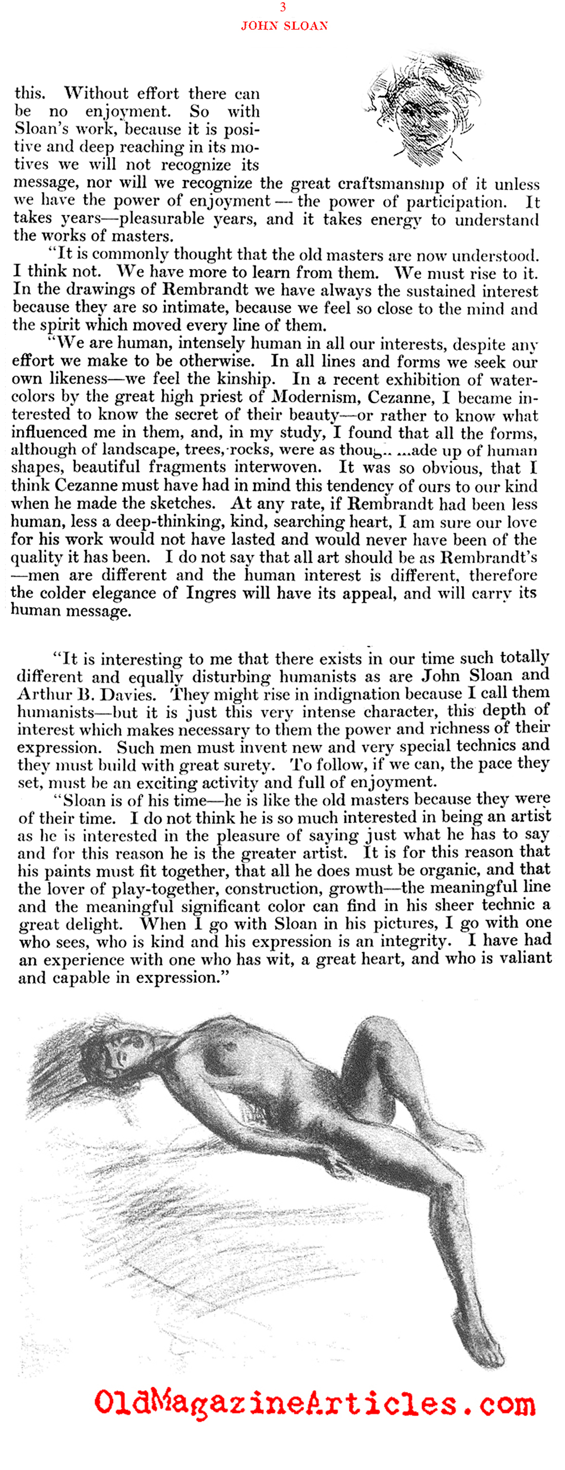 Artist of the Ashcan School: John Sloan  (Touchstone Magazine, 1919)