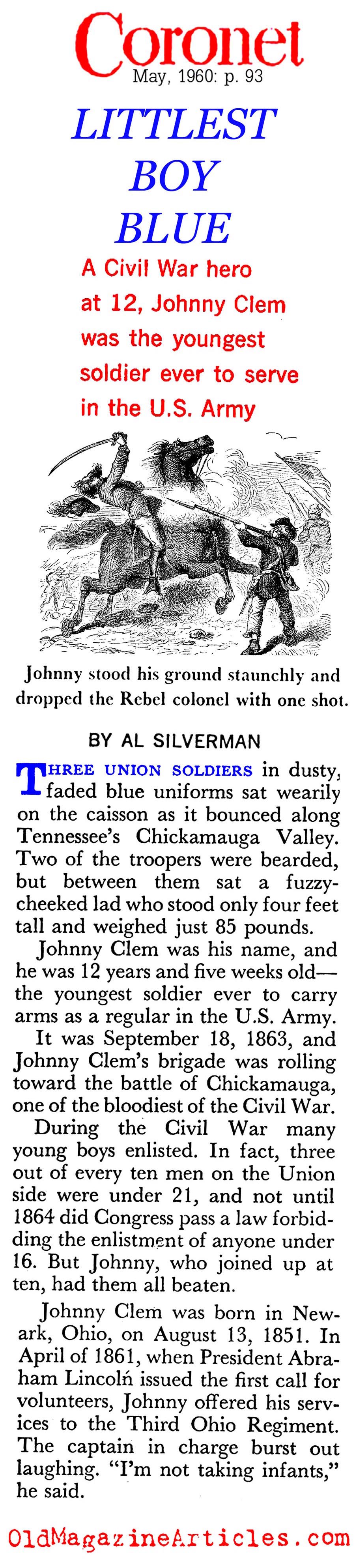 A Boy in the Union Army (Coronet Magazine, 1960)