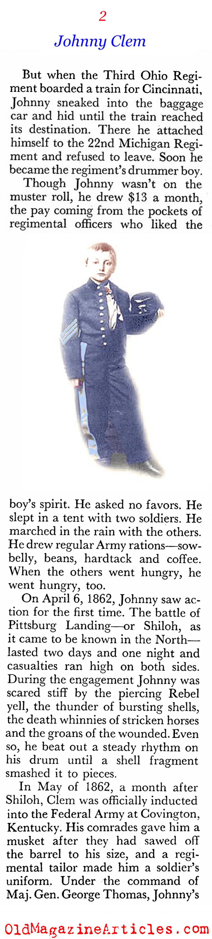 A Boy in the Union Army (Coronet Magazine, 1960)