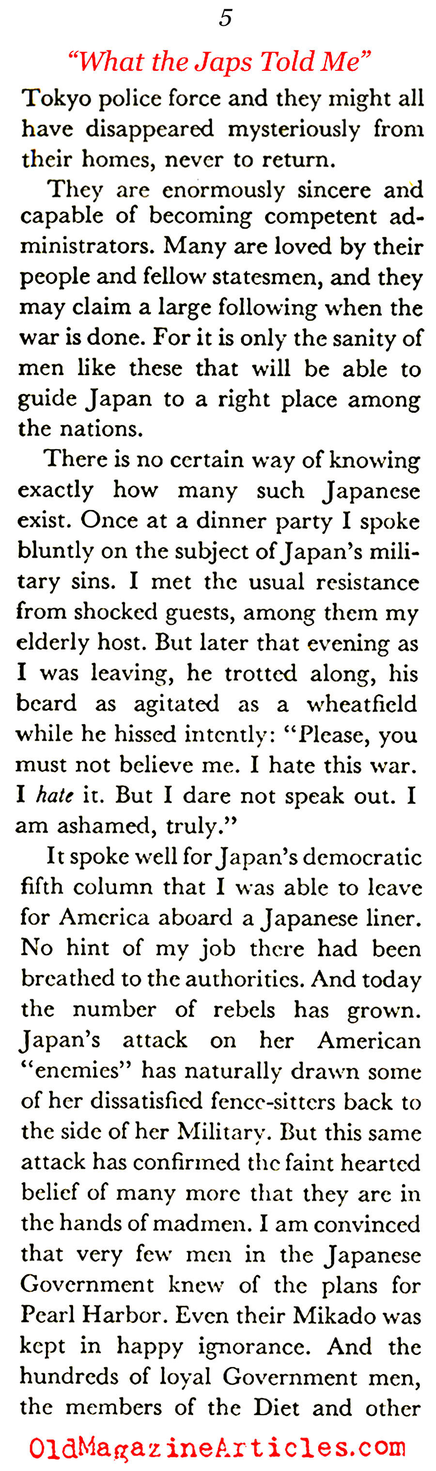 The Japanese Subversives (Coronet Magazine, 1943)