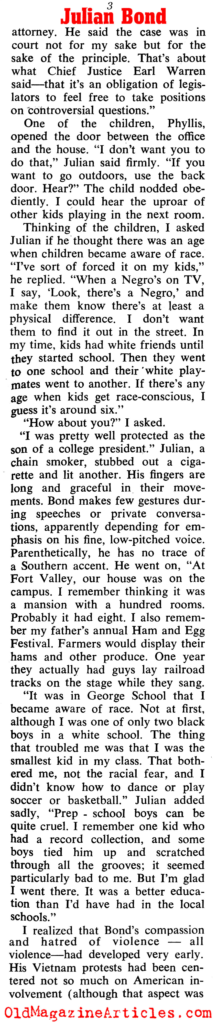Julian Bond (Coronet Magazine, 1970)