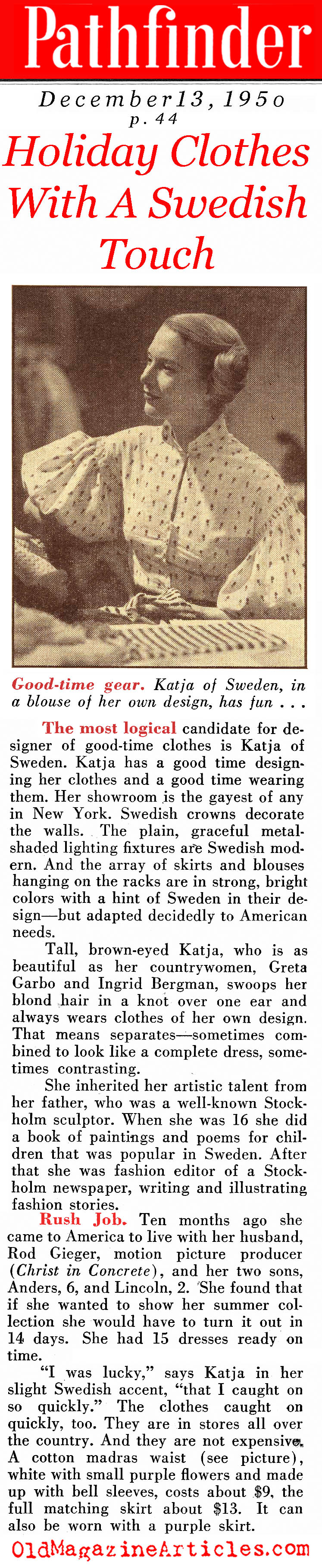 The Swedish Touch (Pathfinder Magazine, 1950)