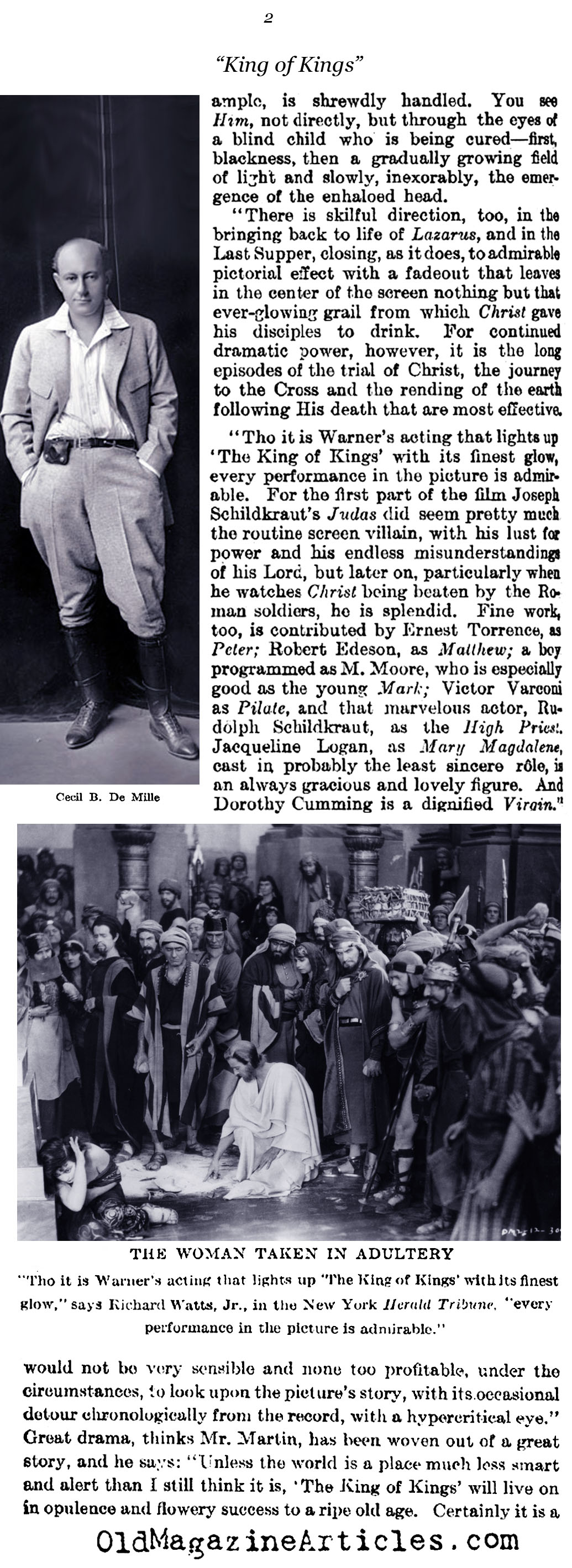 Christ is Big Box Office (The Literary Digest, 1927)