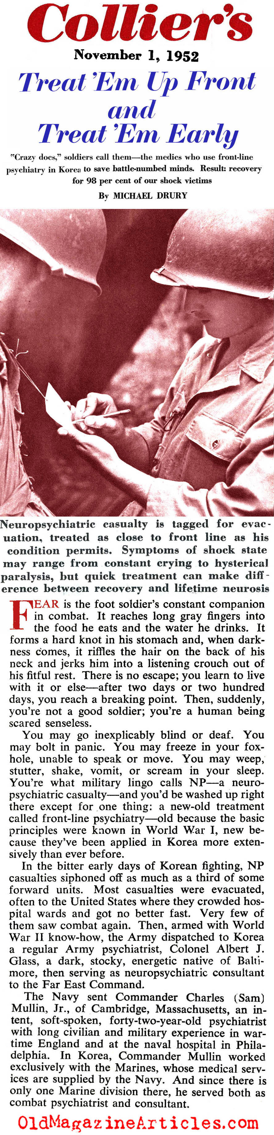 Military Psychiatry Up Front (Collier's Magazine, 1952)