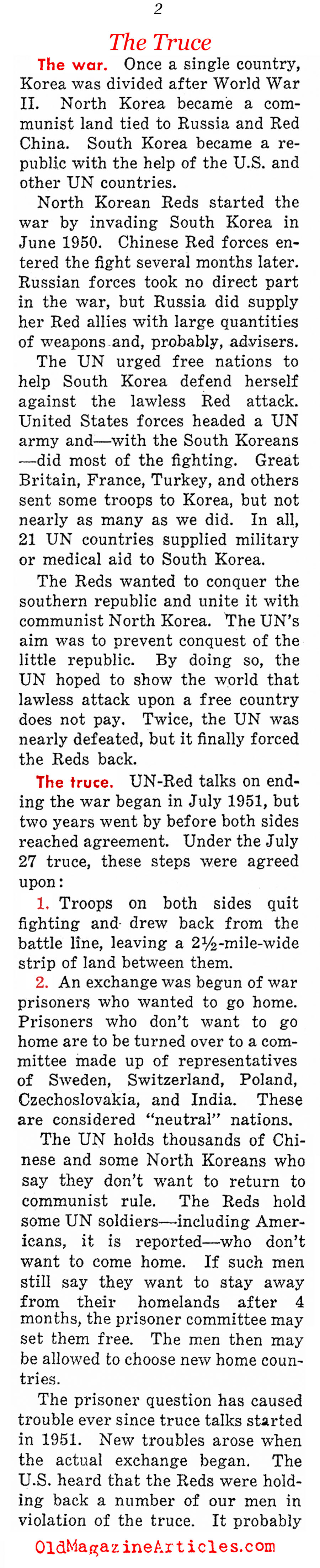 Fingers Crossed for a Lasting Peace (Weekly News Review, 1953)