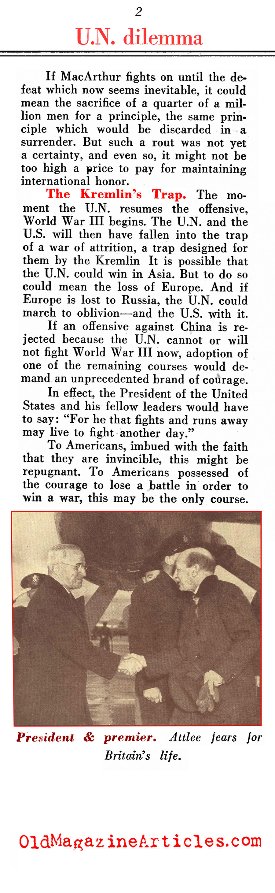 U.N. Dilemma (Pathfinder Magazine, 1950)