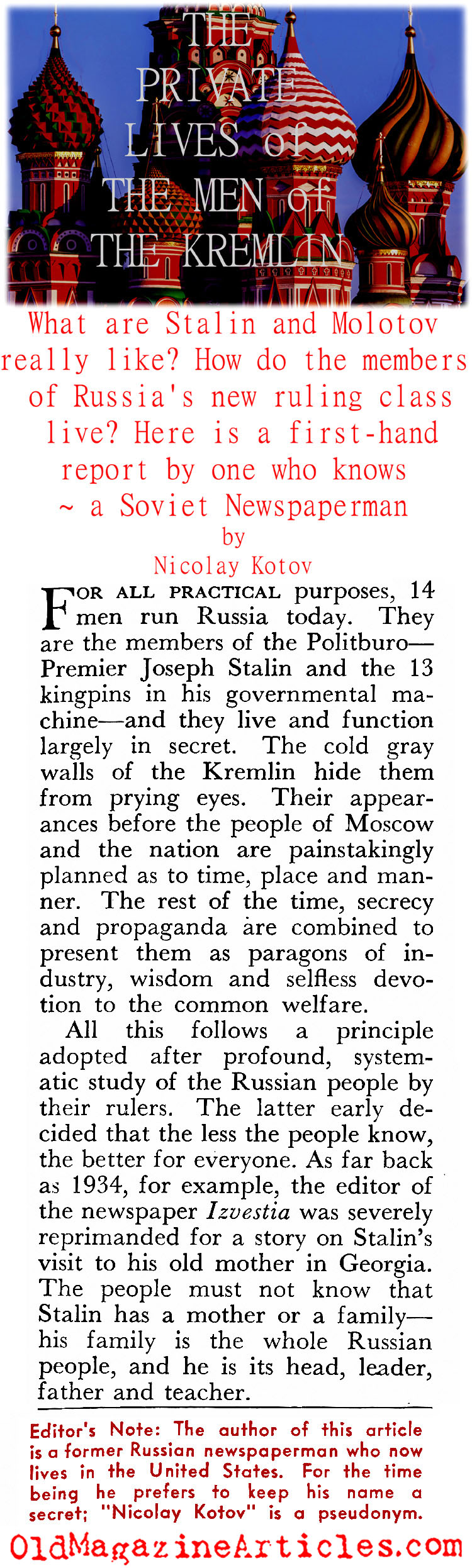 Stalin and His Cronies (Pageant Magazine, 1947) 