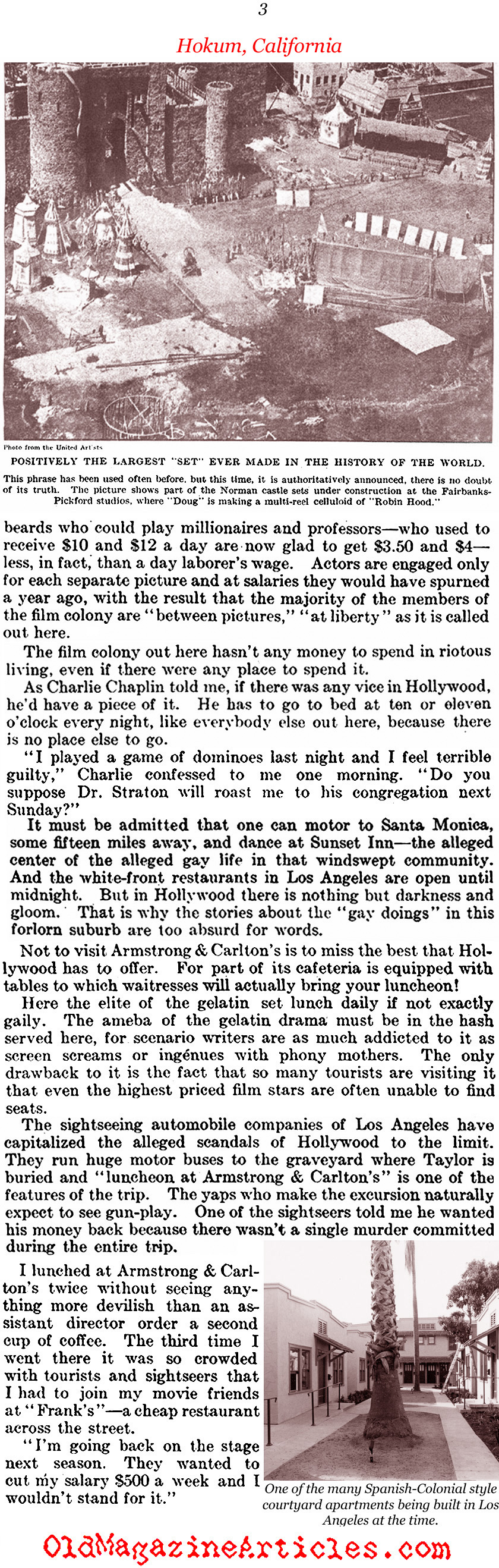 Dinner with Douglas Fairbanks and Mary Pickford  (Literary Digest, 1922)