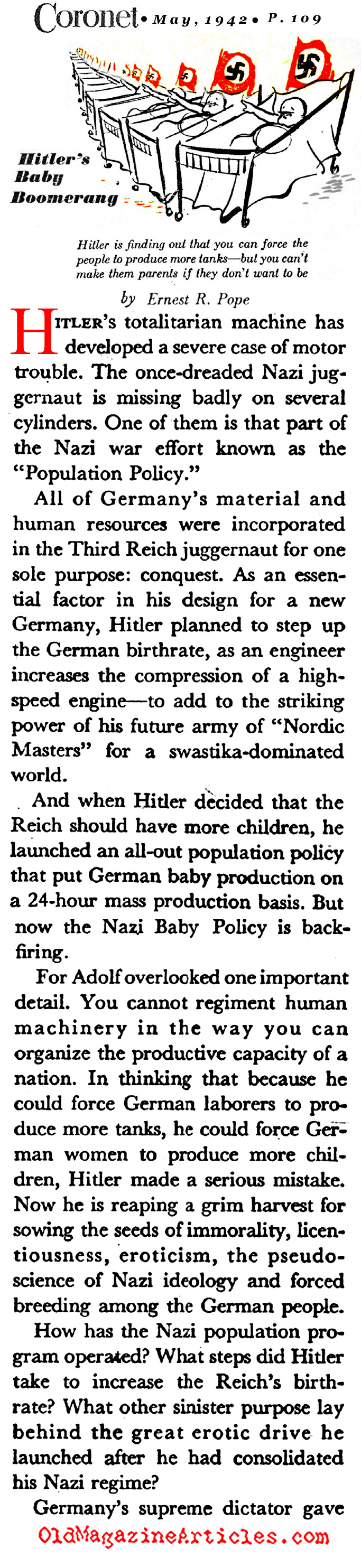 ''Healthy Eroticism'' in the Third Reich (Coronet Magazine, 1942)