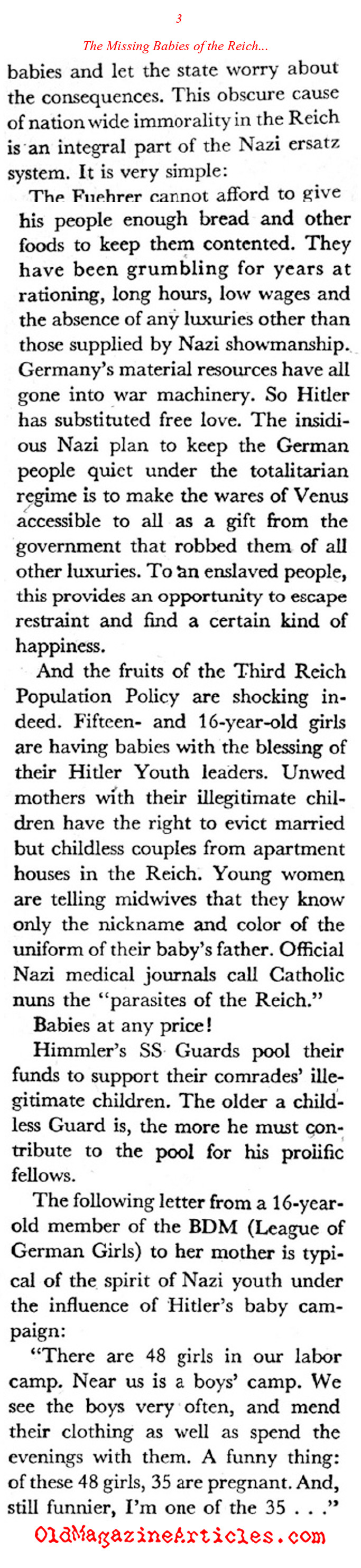 ''Healthy Eroticism'' in the Third Reich (Coronet Magazine, 1942)
