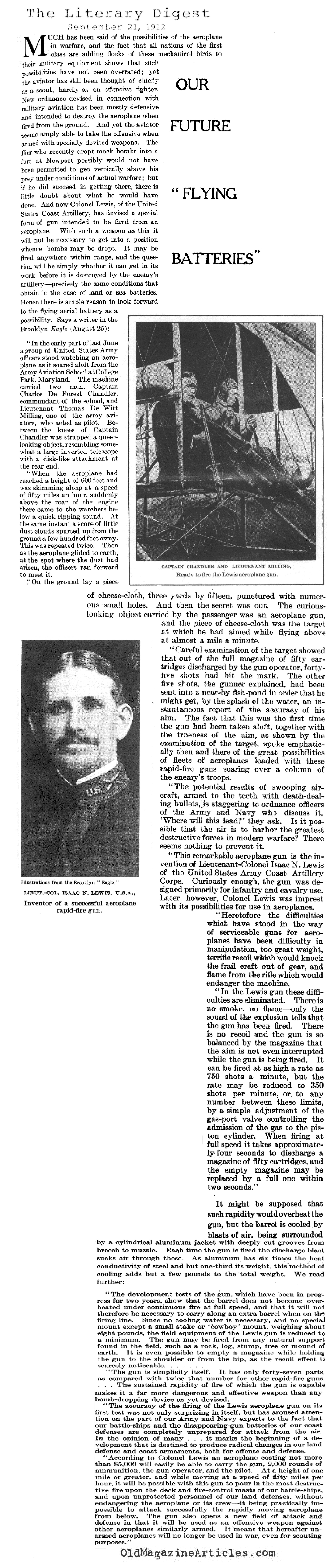 The  Airborne Machine Gun (Literary Digest, 1912)