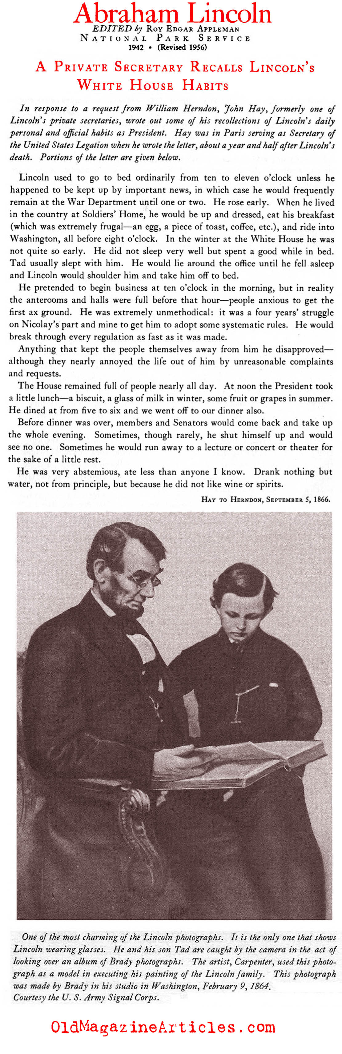 John Hay Recalls Lincoln (National Park Service, 1956)