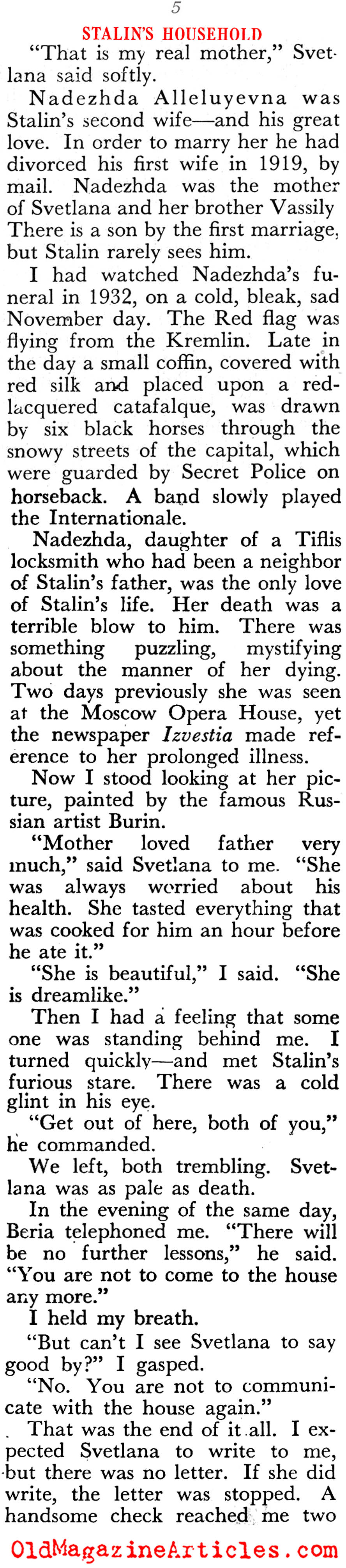 '''I was a Member of Stalin's Household'' (Pageant Magazine, 1948)