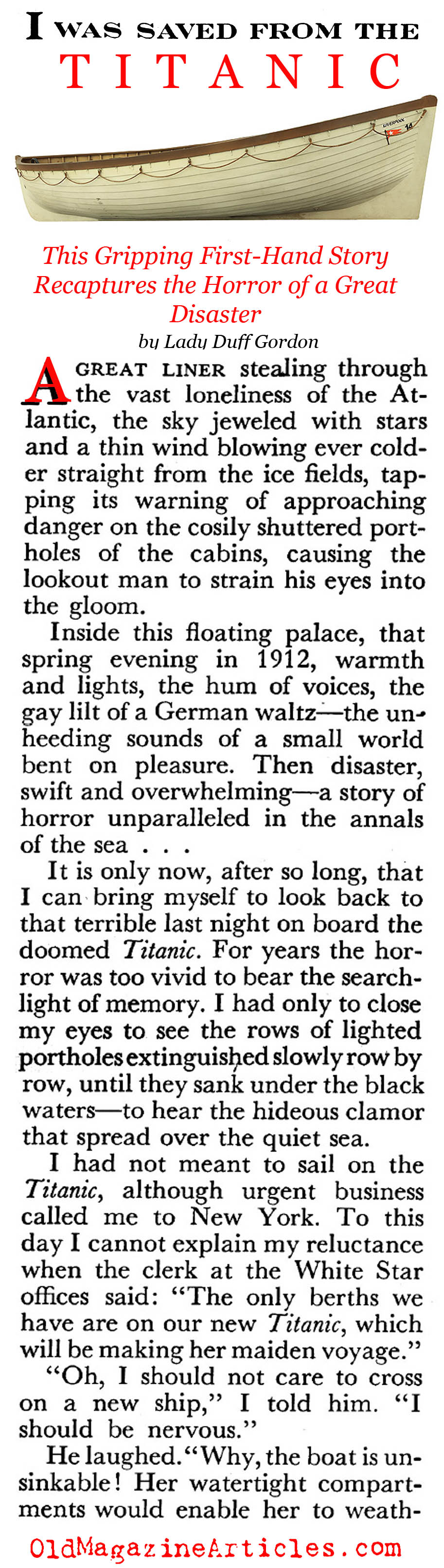 How I was Saved  (Coronet Magazine, 1951)