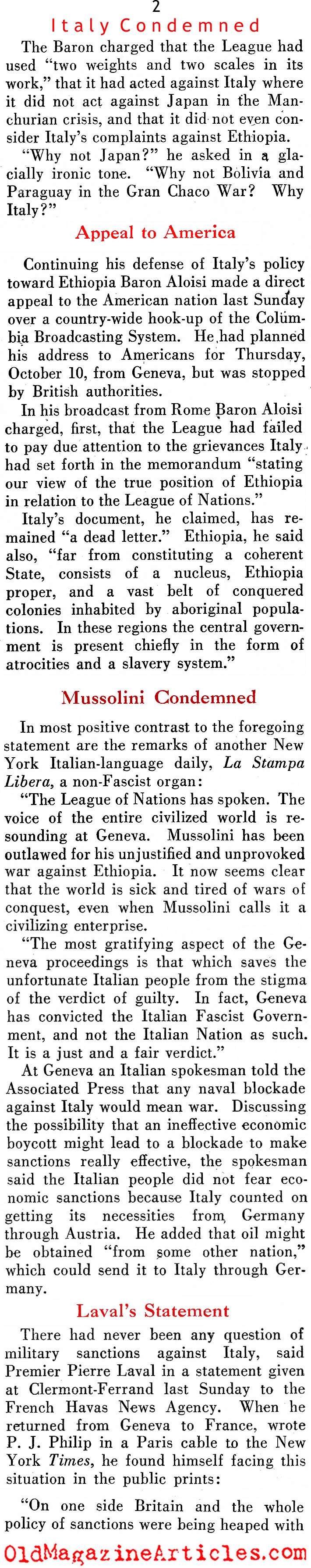 Italy Condemned (Literary Digest, 1935)